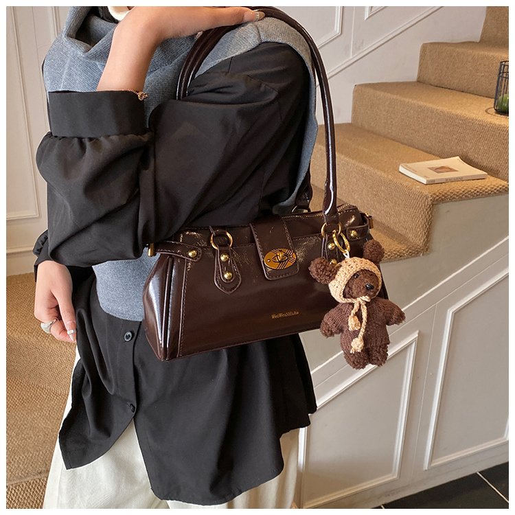 Women's PU Leather Buckle Barrel Bag detail 20