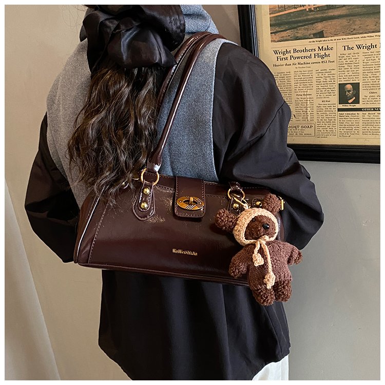 Women's PU Leather Buckle Barrel Bag detail 26