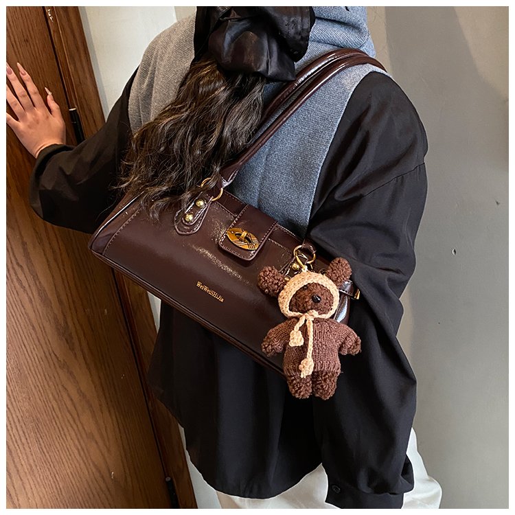 Women's PU Leather Buckle Barrel Bag detail 27