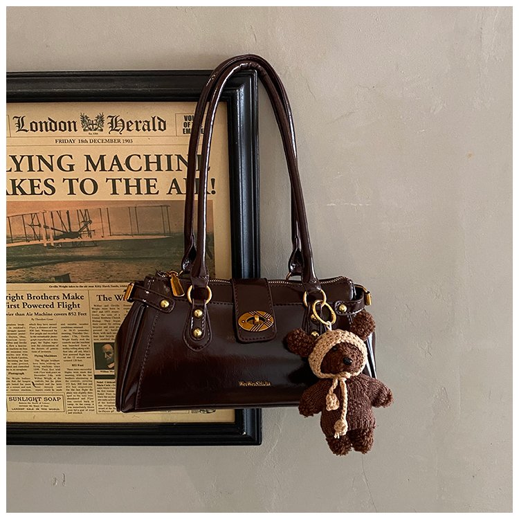 Women's PU Leather Buckle Barrel Bag detail 30