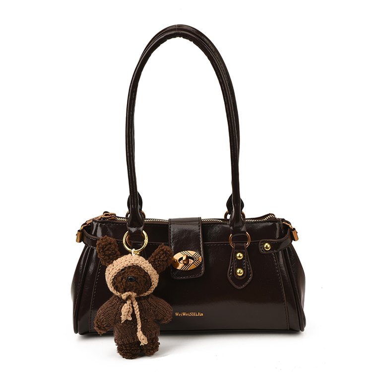Women's PU Leather Buckle Barrel Bag view 6