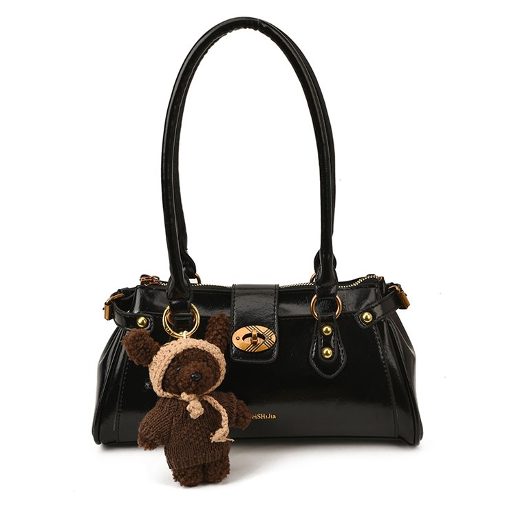 Women's PU Leather Buckle Barrel Bag view 7