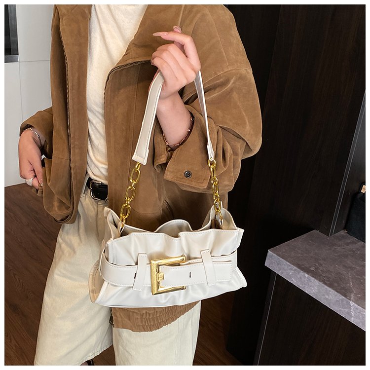 Women's PU Leather Buckle Shoulder Bag detail 12