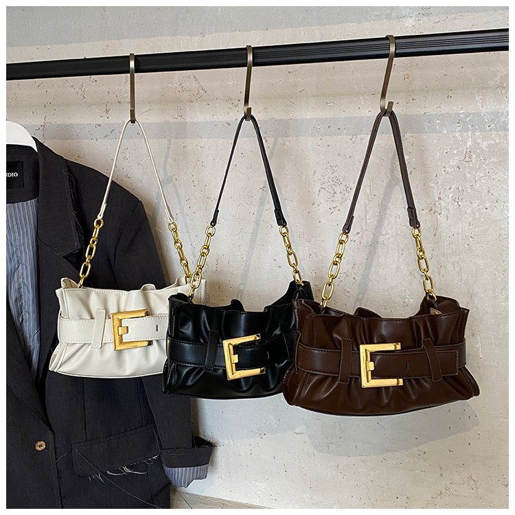 Women's PU Leather Buckle Shoulder Bag detail 1