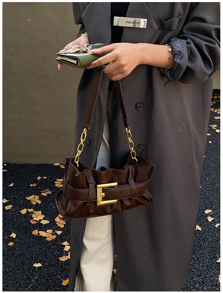 Women's PU Leather Buckle Shoulder Bag detail 22