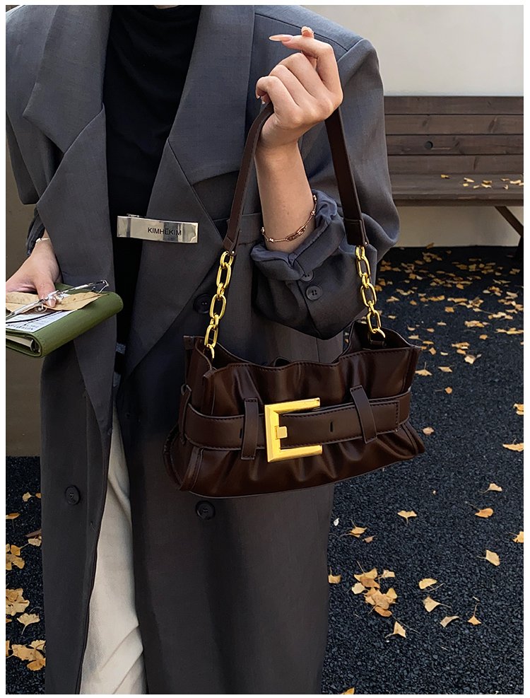 Women's PU Leather Buckle Shoulder Bag detail 25