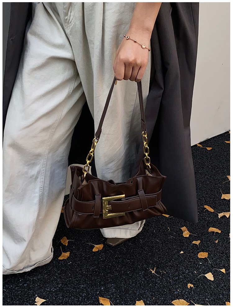Women's PU Leather Buckle Shoulder Bag detail 34