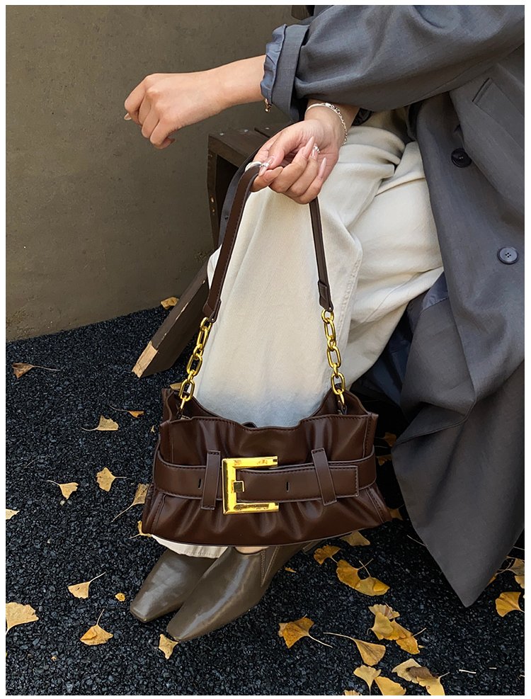 Women's PU Leather Buckle Shoulder Bag detail 35