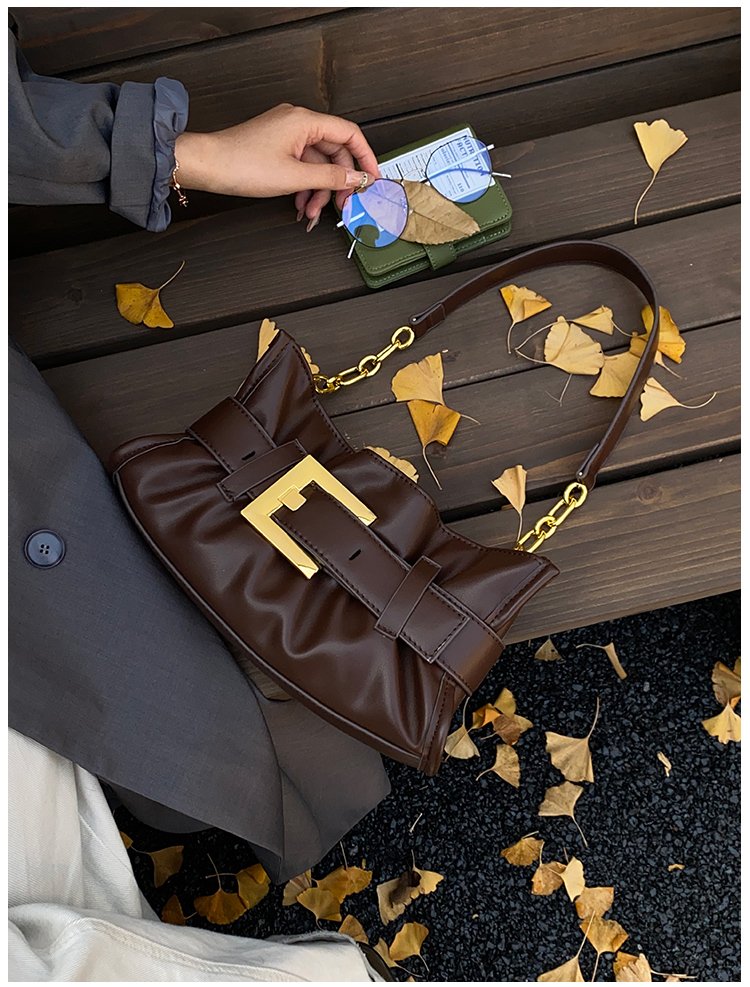 Women's PU Leather Buckle Shoulder Bag detail 36