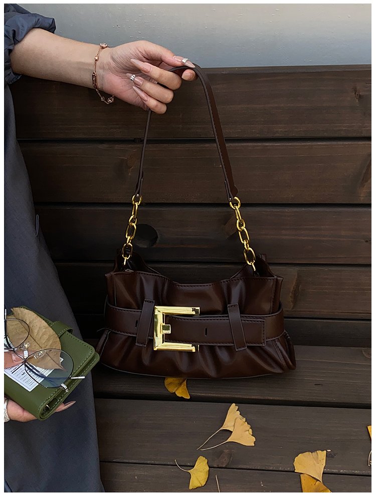 Women's PU Leather Buckle Shoulder Bag detail 38