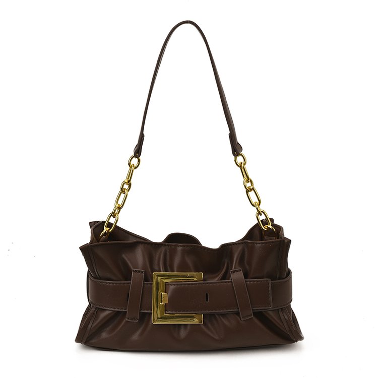 Women's PU Leather Buckle Shoulder Bag view 1