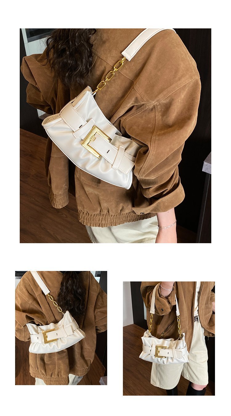Women's PU Leather Buckle Shoulder Bag detail 5