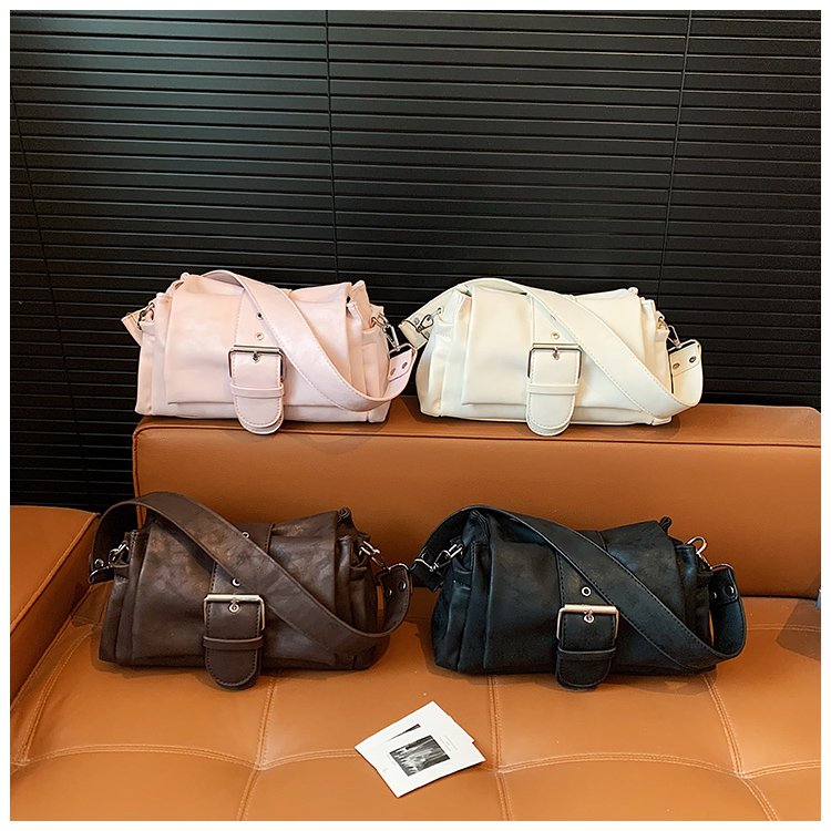 Women's PU Leather Buckle Shoulder Bag view 2