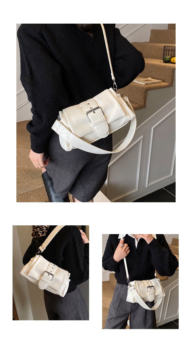 Women's PU Leather Buckle Shoulder Bag detail 9