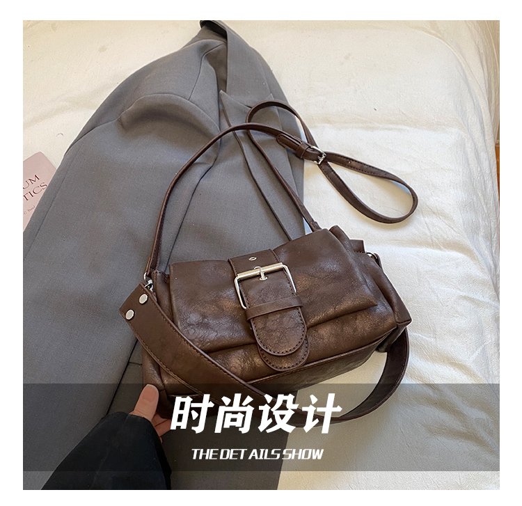 Women's PU Leather Buckle Shoulder Bag detail 12