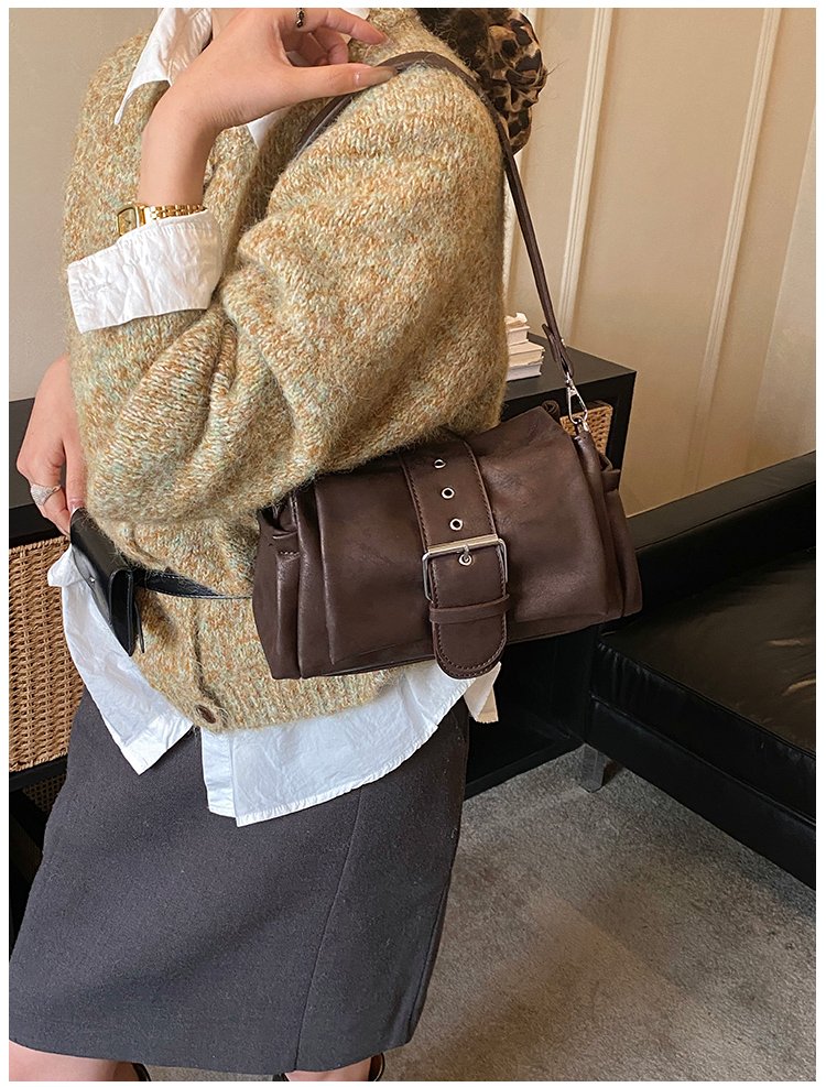 Women's PU Leather Buckle Shoulder Bag detail 15