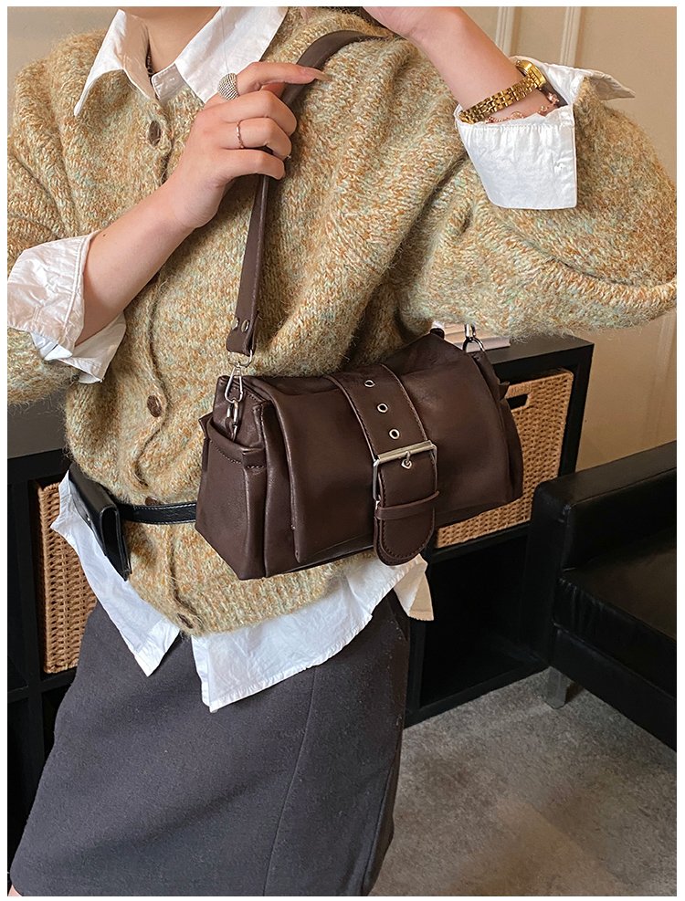 Women's PU Leather Buckle Shoulder Bag detail 18