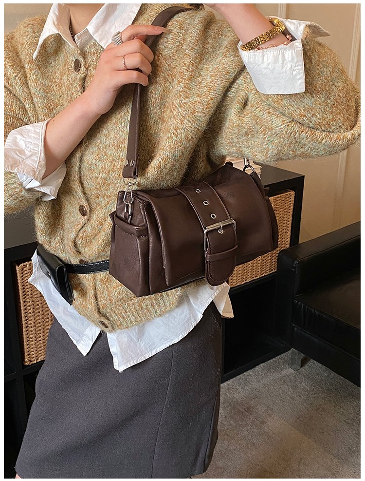 Women's PU Leather Buckle Shoulder Bag detail 19