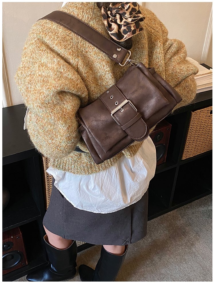Women's PU Leather Buckle Shoulder Bag detail 21