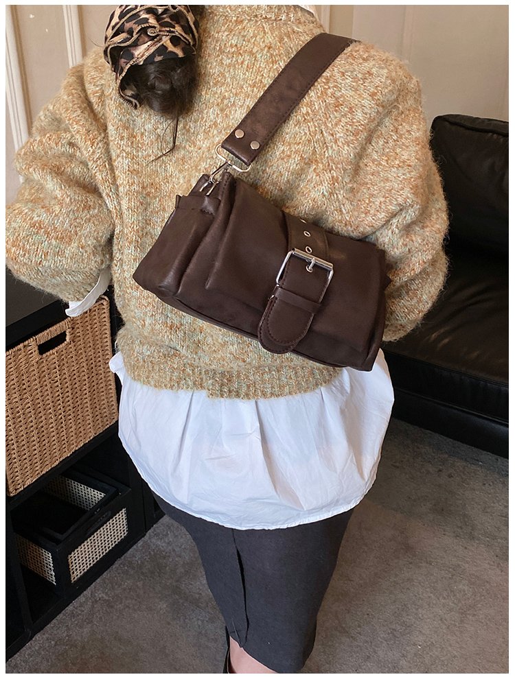 Women's PU Leather Buckle Shoulder Bag detail 24