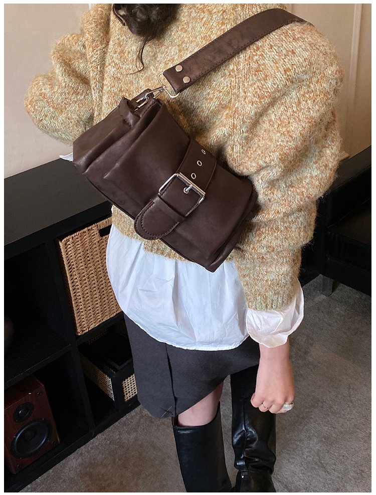 Women's PU Leather Buckle Shoulder Bag detail 25