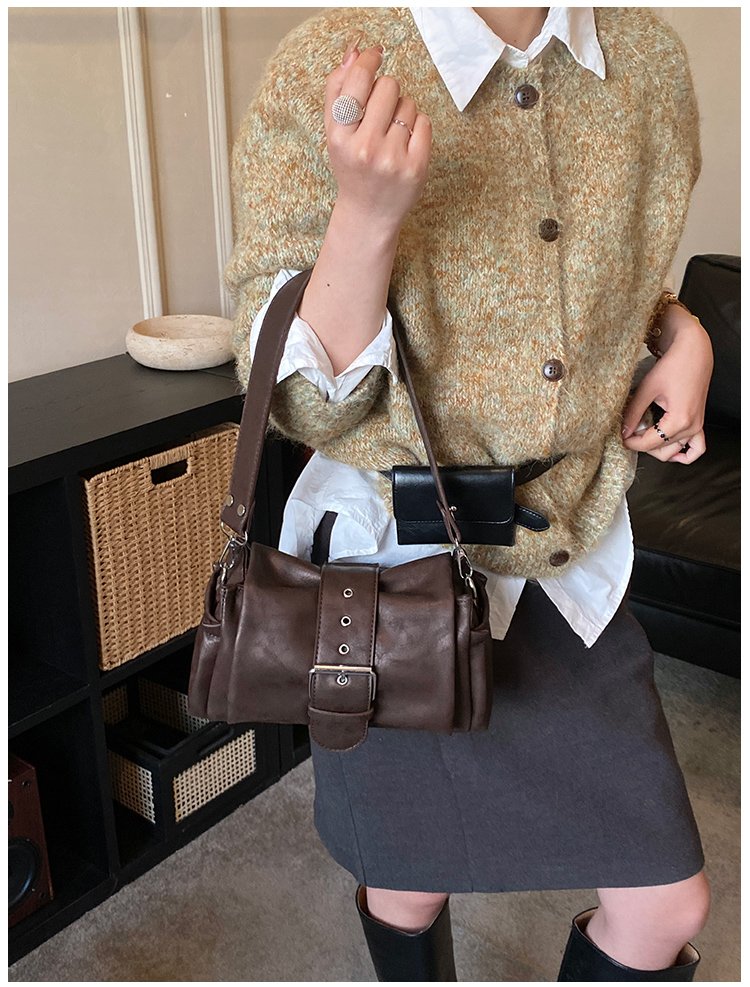 Women's PU Leather Buckle Shoulder Bag detail 29