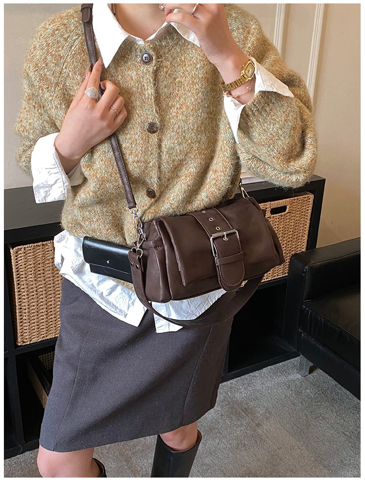 Women's PU Leather Buckle Shoulder Bag detail 39