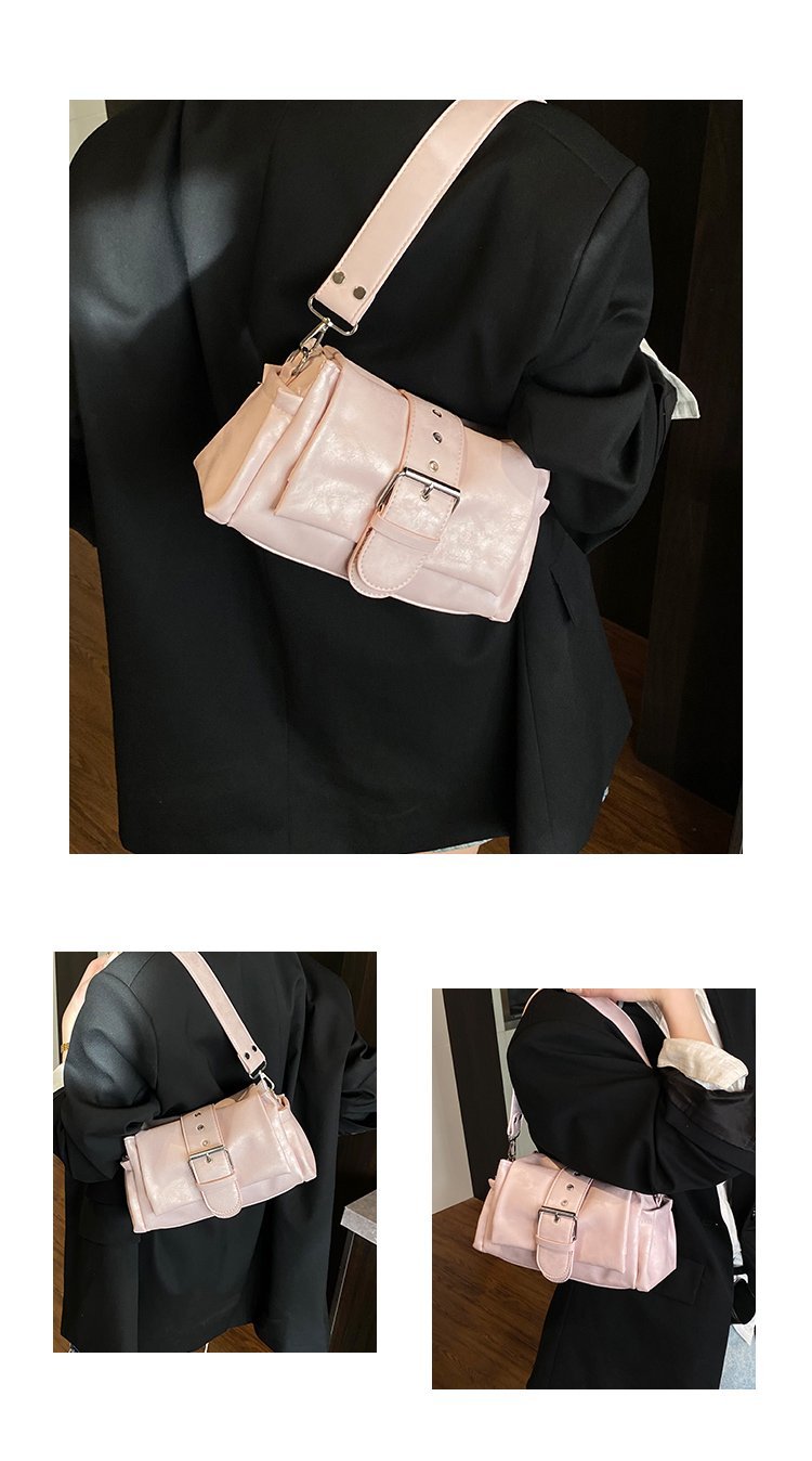 Women's PU Leather Buckle Shoulder Bag detail 6