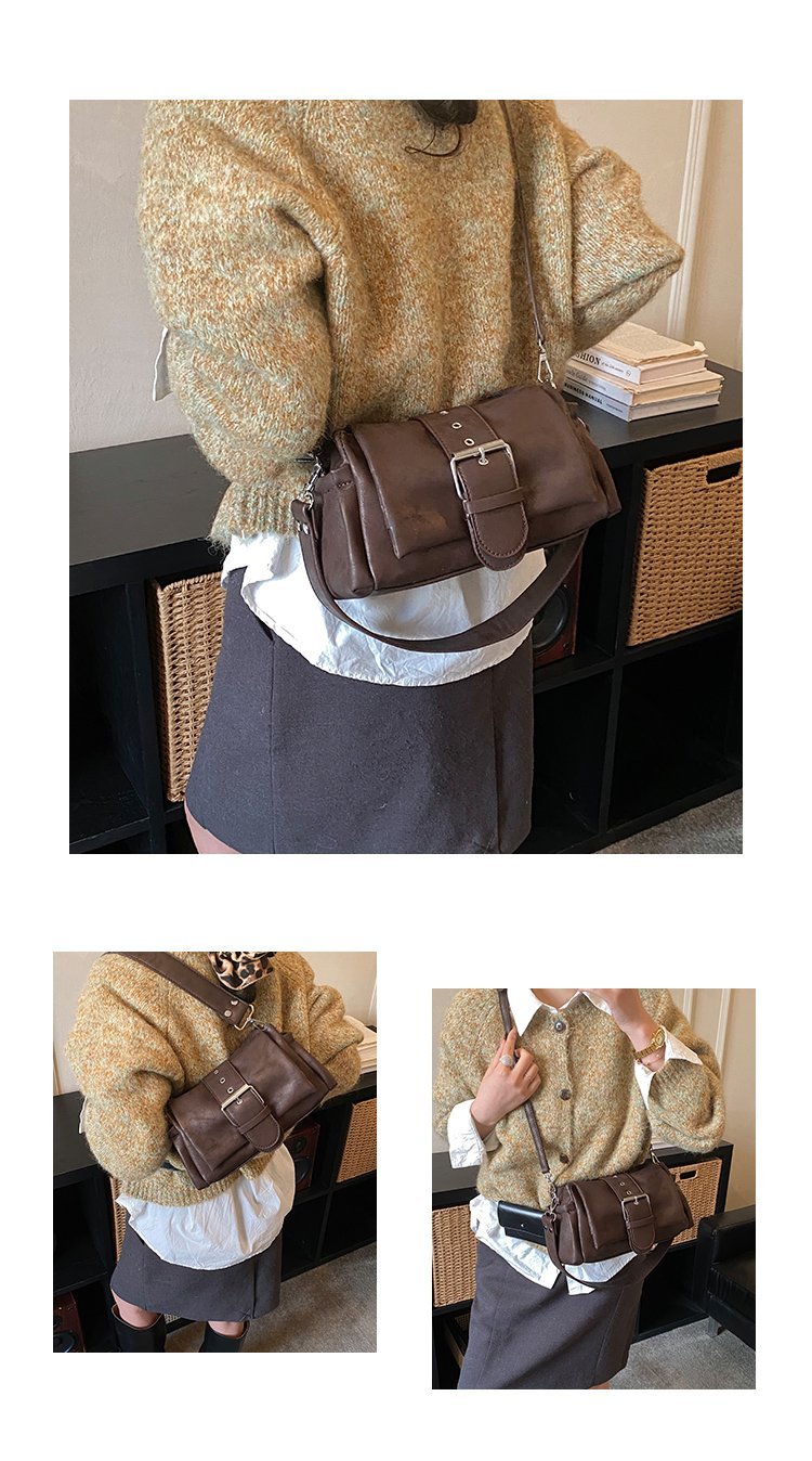 Women's PU Leather Buckle Shoulder Bag detail 7