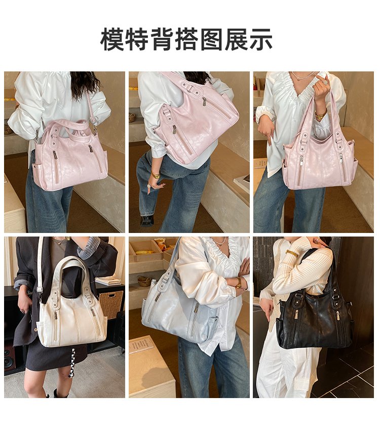 Women's PU Leather Buckle Shoulder Bag detail 3