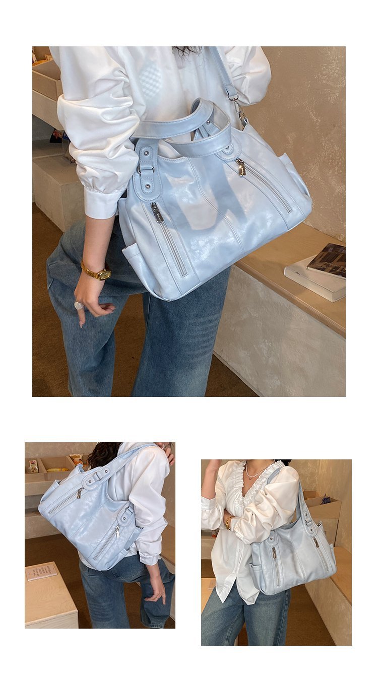 Women's PU Leather Buckle Shoulder Bag detail 6