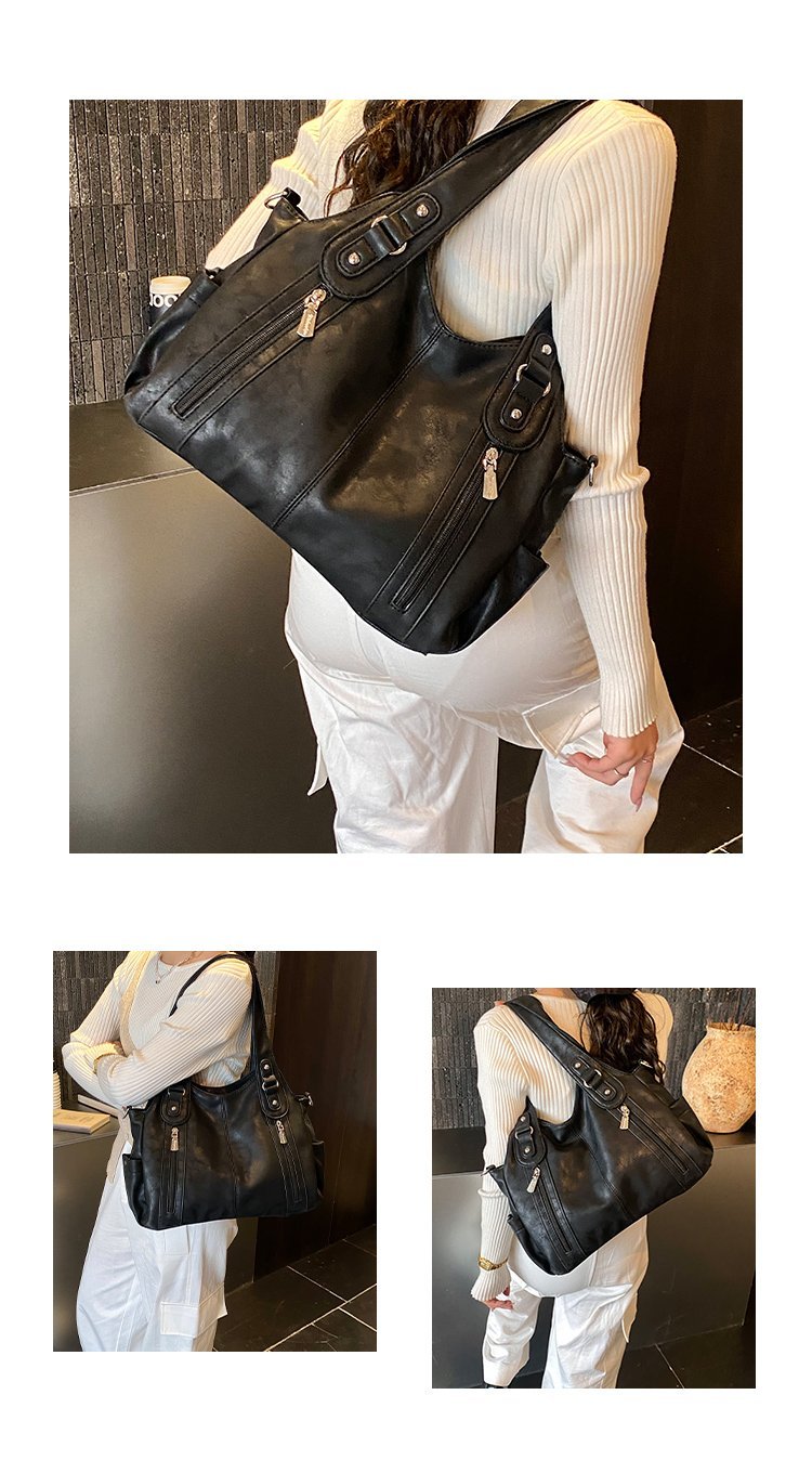 Women's PU Leather Buckle Shoulder Bag detail 7
