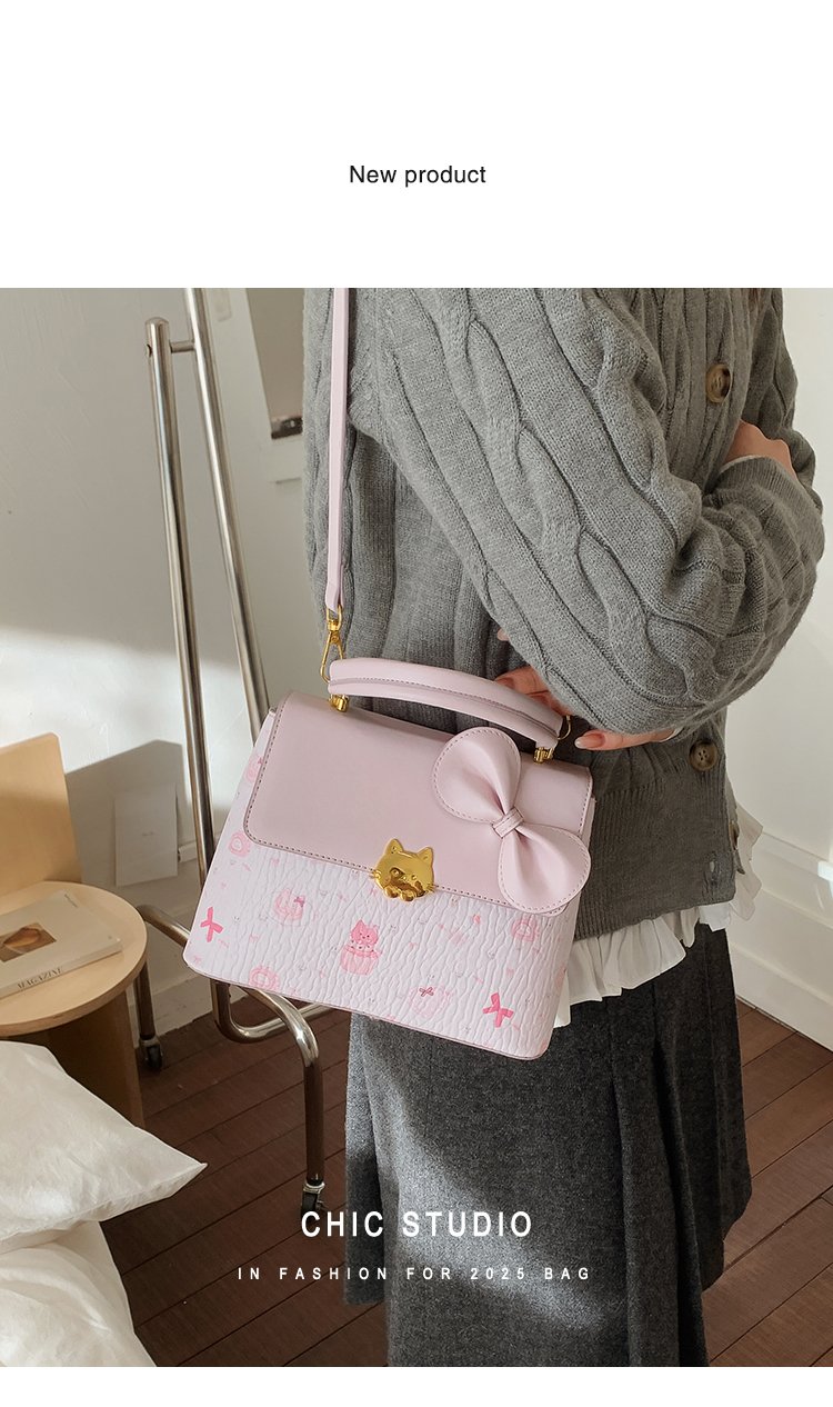 Women's PU Leather Buckle Top Handle Crossbody Bag detail 1