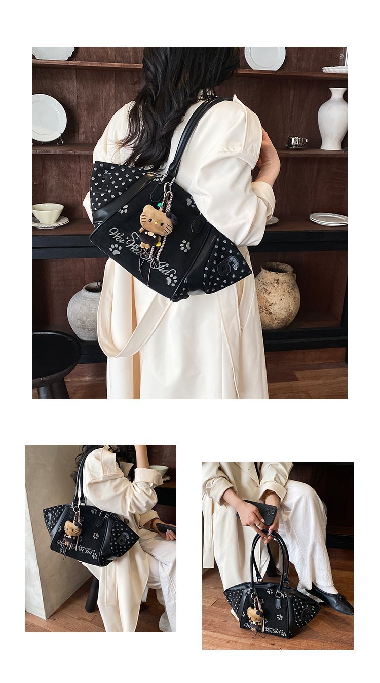 Women's Casual Cartoon Print Shell-Shaped PU Leather Handbag detail 9