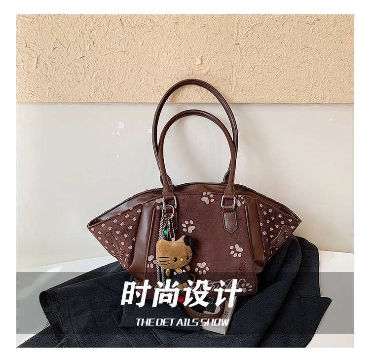 Women's Casual Cartoon Print Shell-Shaped PU Leather Handbag detail 12
