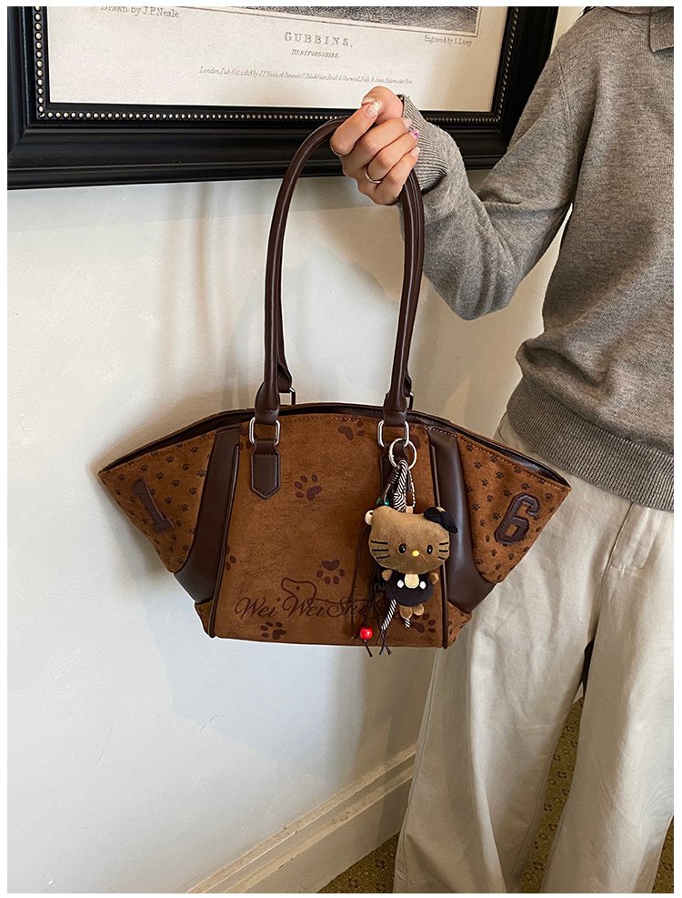 Women's Casual Cartoon Print Shell-Shaped PU Leather Handbag detail 15