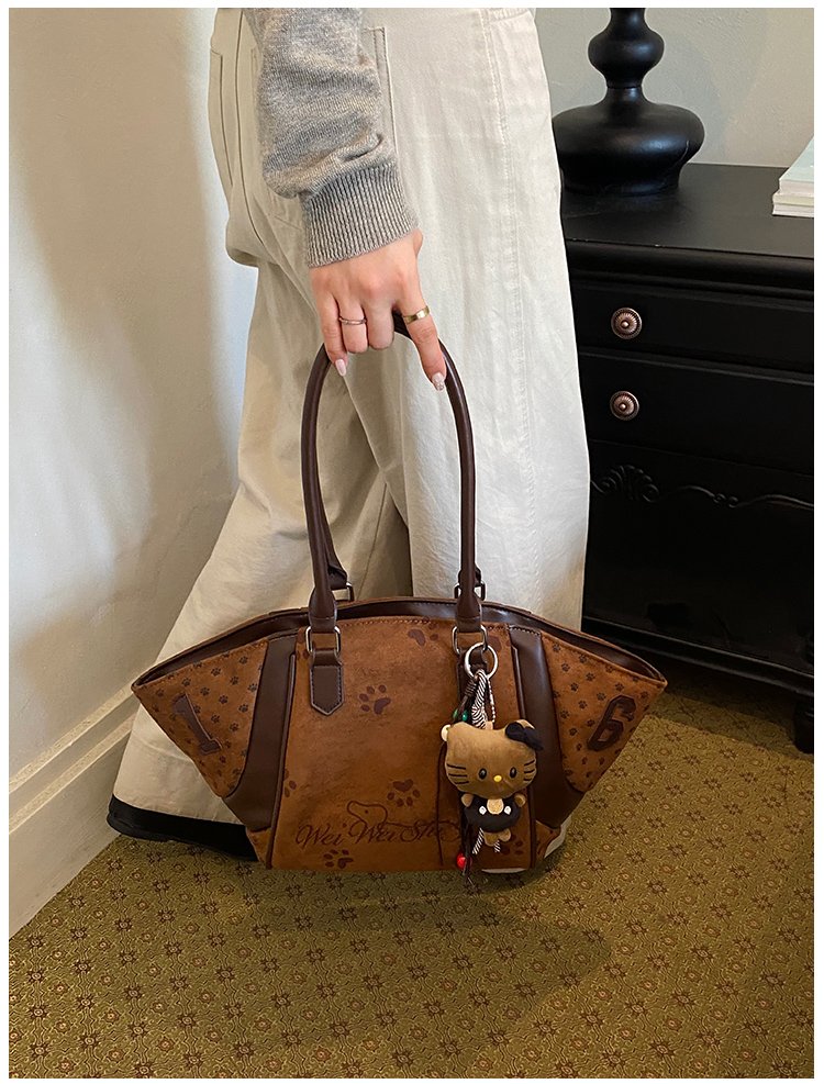 Women's Casual Cartoon Print Shell-Shaped PU Leather Handbag detail 18