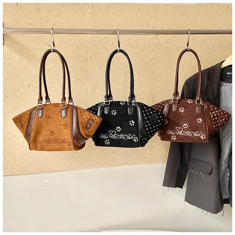 Women's Casual Cartoon Print Shell-Shaped PU Leather Handbag detail 1