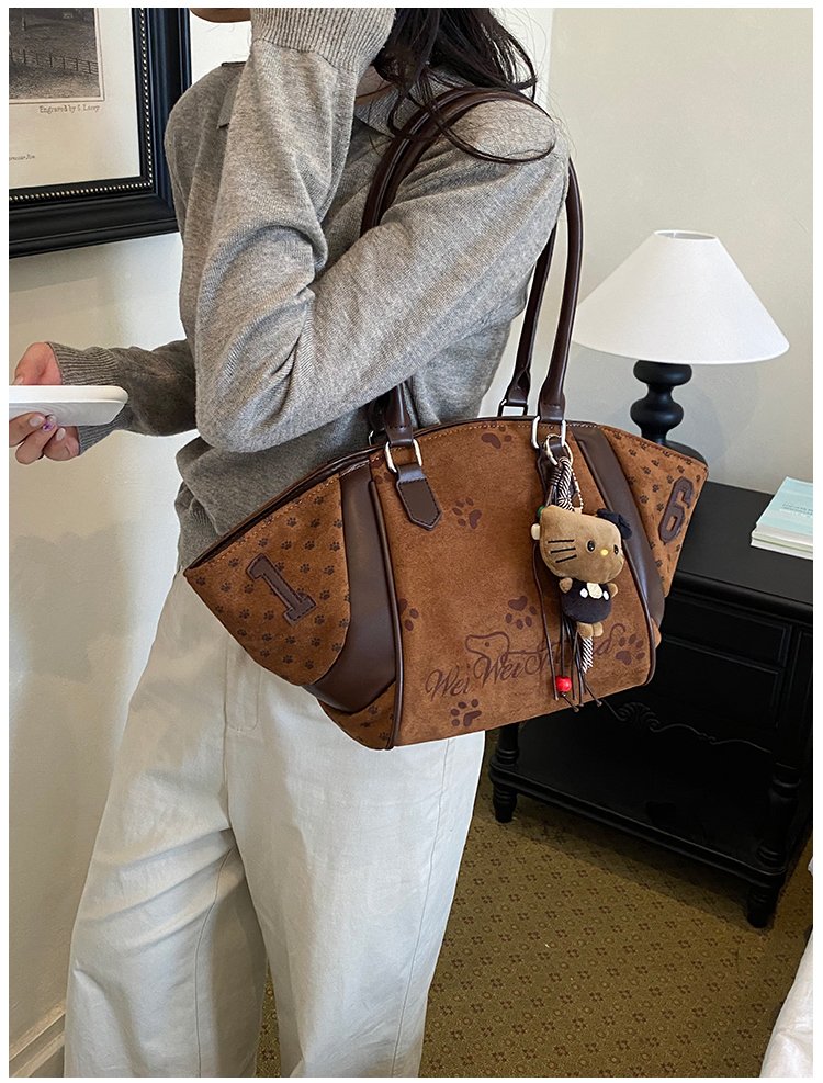 Women's Casual Cartoon Print Shell-Shaped PU Leather Handbag detail 25