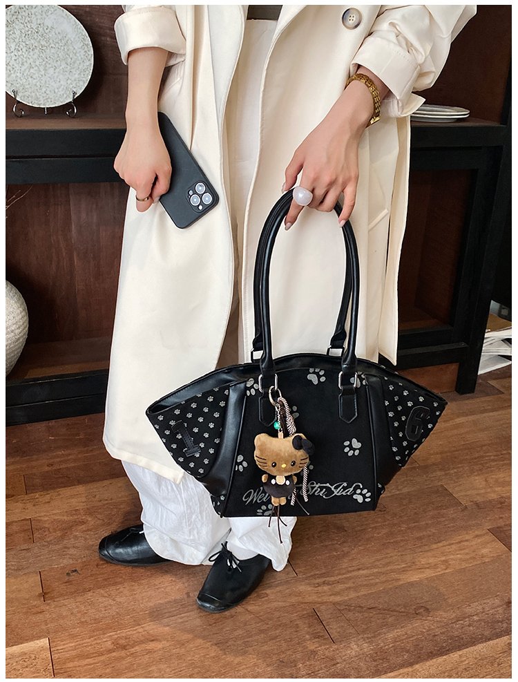 Women's Casual Cartoon Print Shell-Shaped PU Leather Handbag detail 27