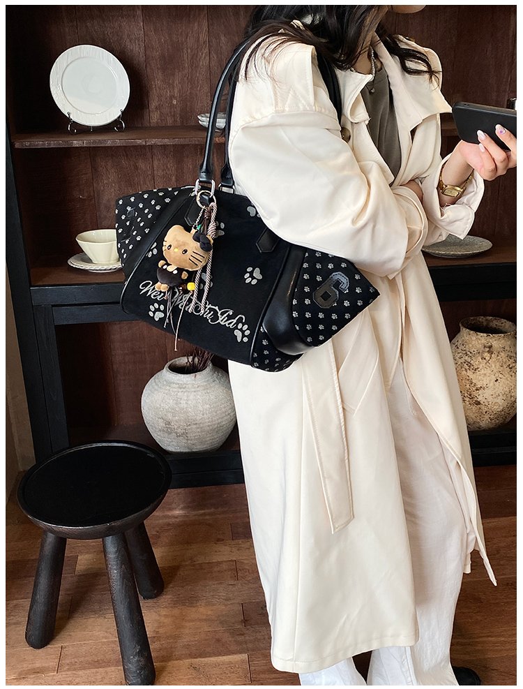 Women's Casual Cartoon Print Shell-Shaped PU Leather Handbag detail 35