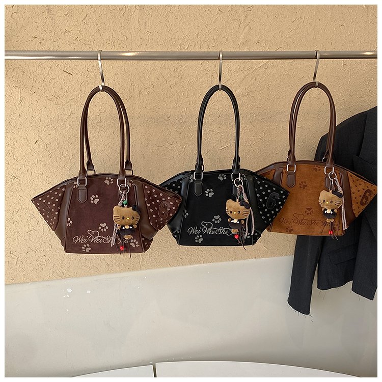 Women's Casual Cartoon Print Shell-Shaped PU Leather Handbag detail 3