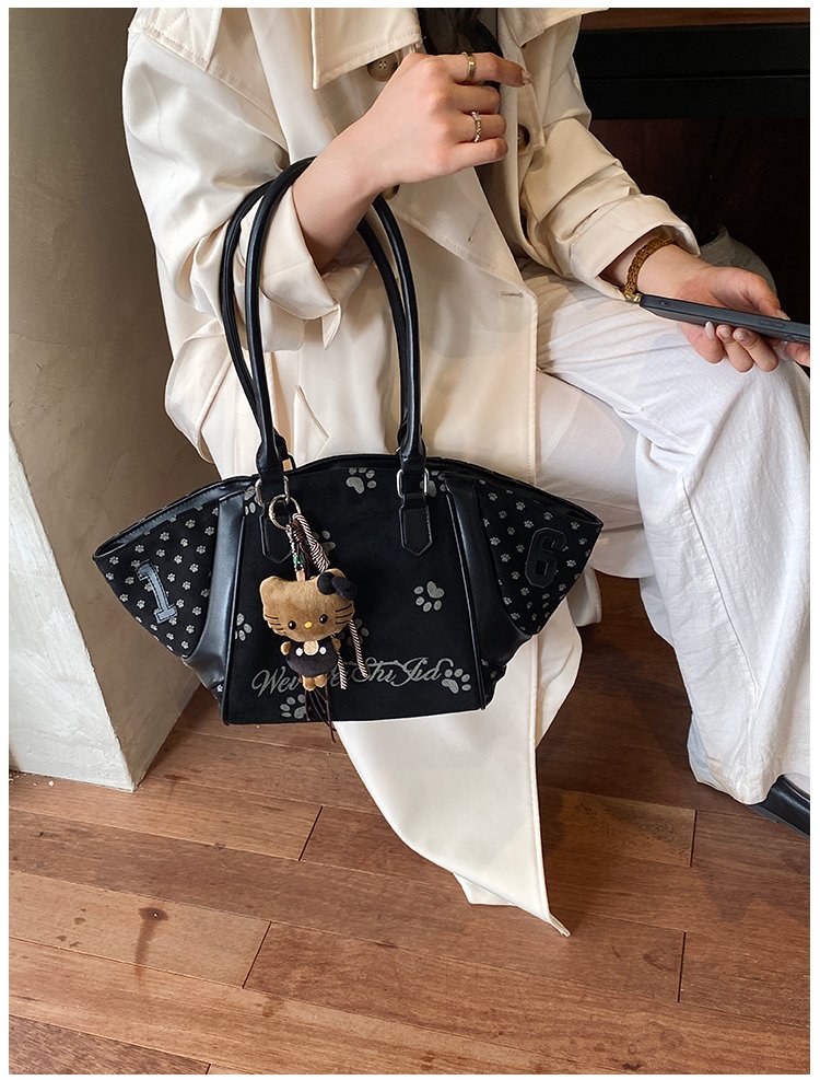 Women's Casual Cartoon Print Shell-Shaped PU Leather Handbag detail 40