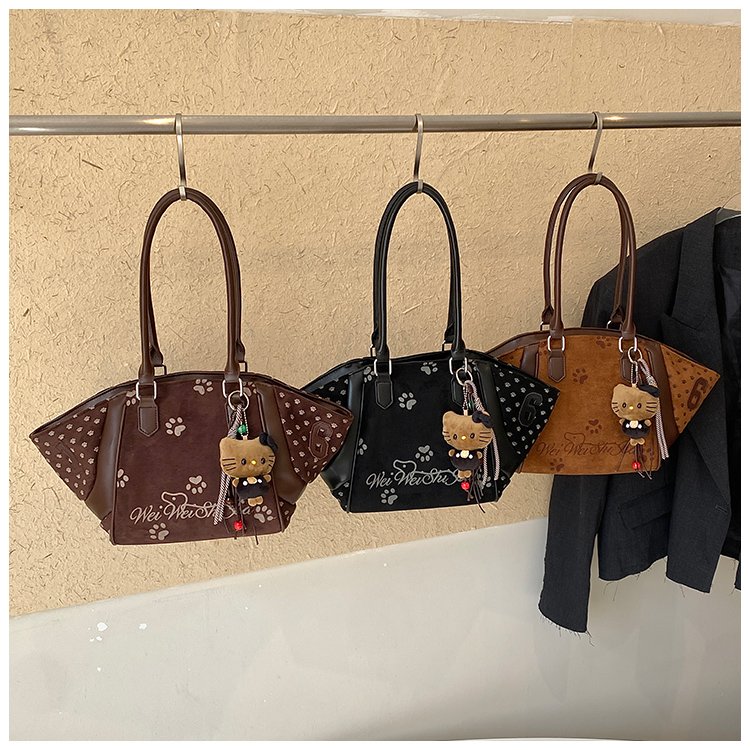 Women's Casual Cartoon Print Shell-Shaped PU Leather Handbag detail 4