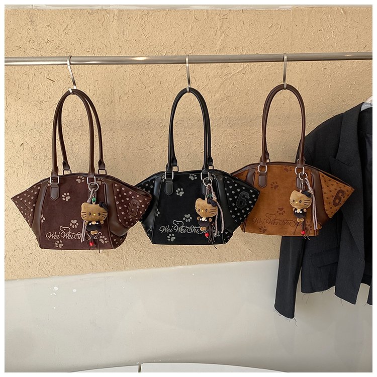 Women's Casual Cartoon Print Shell-Shaped PU Leather Handbag detail 5