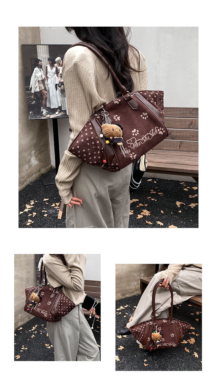 Women's Casual Cartoon Print Shell-Shaped PU Leather Handbag detail 8