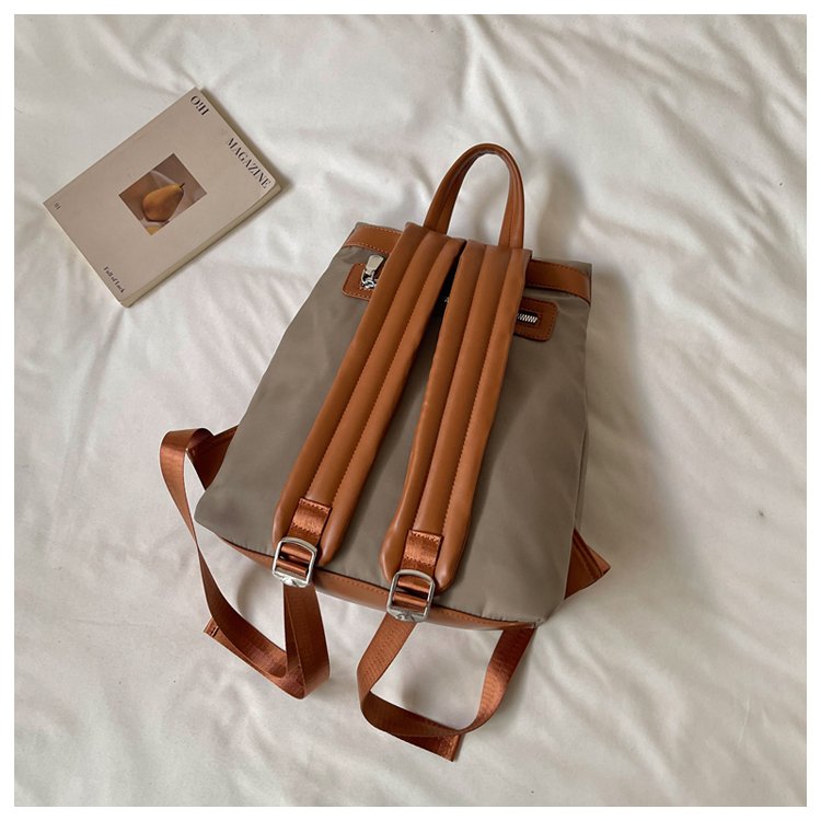 Unisex Casual Solid-Color Waterproof Fabric Backpack detail 11