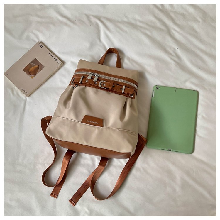 Unisex Casual Solid-Color Waterproof Fabric Backpack detail 15