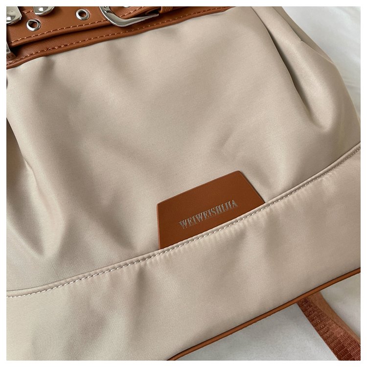 Unisex Casual Solid-Color Waterproof Fabric Backpack detail 19