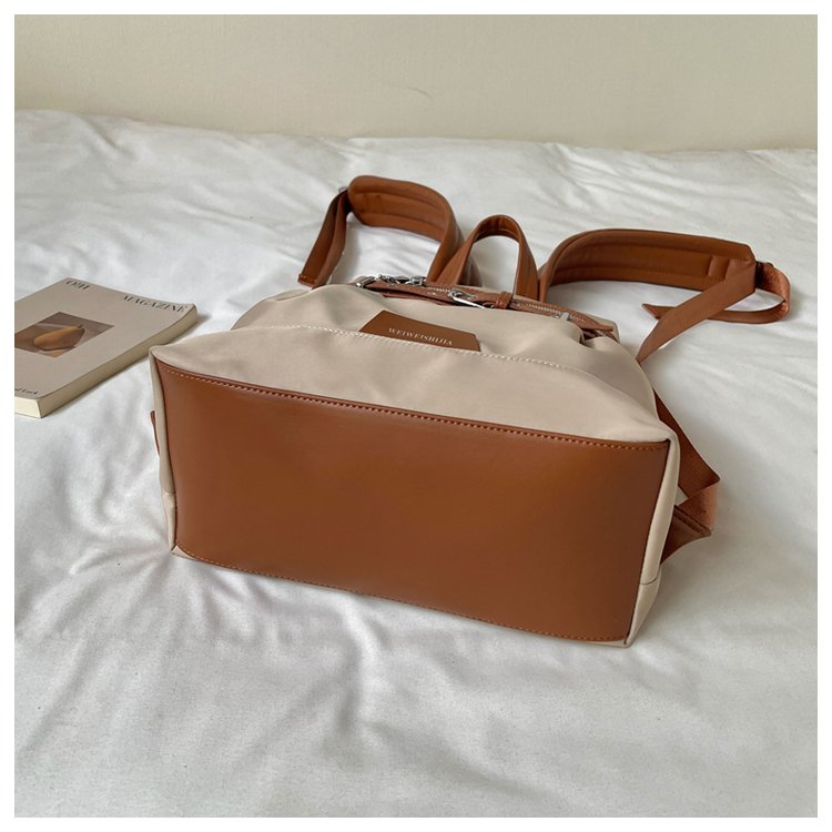 Unisex Casual Solid-Color Waterproof Fabric Backpack detail 21